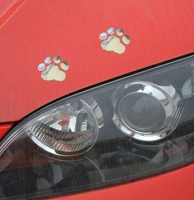 Nálepka tlapek na auto chromovaná