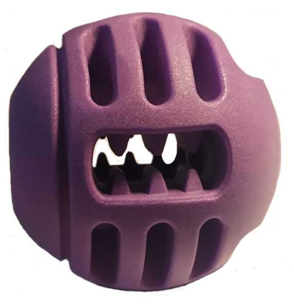 Míček s dírkami, termoplastická guma, modrý, 6 cm 