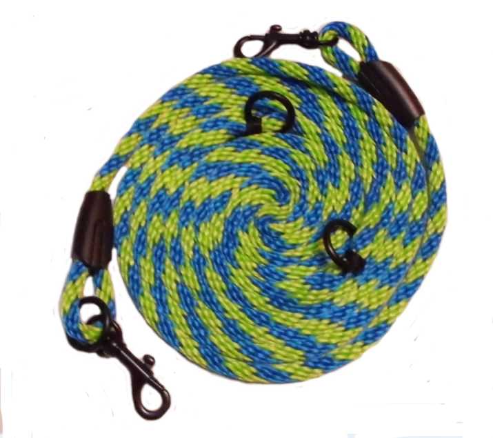 Vodítko přepínací 6 mm lano modro- zelené /černé kování