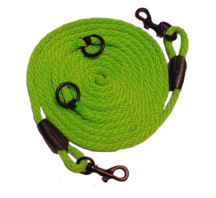 Vodítko přepínací 6 mm lano neonově zelené/černé kování