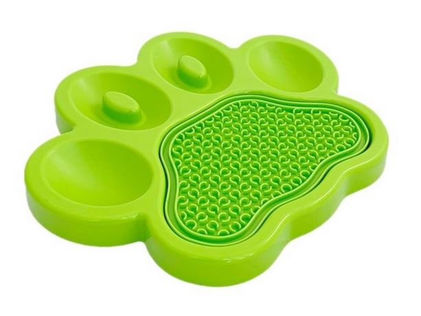 SLOW PAW 2in1: feeder & licki mat - limetkově zelená