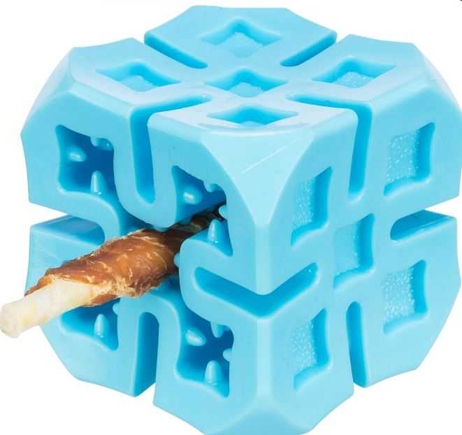 Snack Cube - hračka na aporty i na pamlsky, modrá, 6x6x6 cm