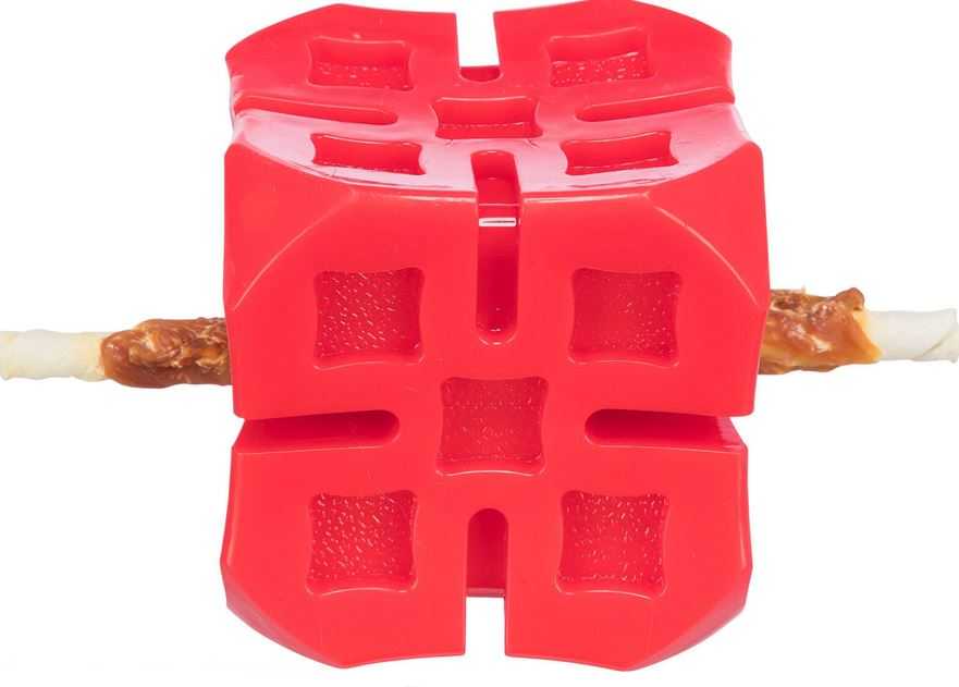 Snack Cube - hračka na aporty i na pamlsky, červená, 6x6x6 cm