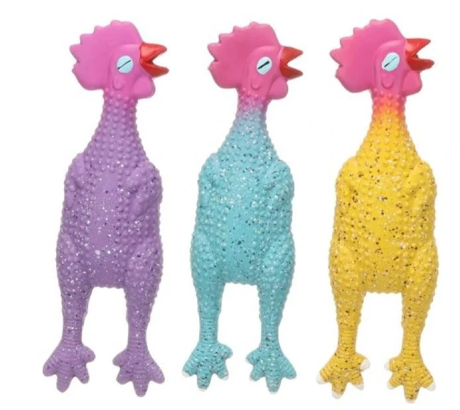 Latexoví dlouháni - slepice Freckles, 26 cm, žlutá