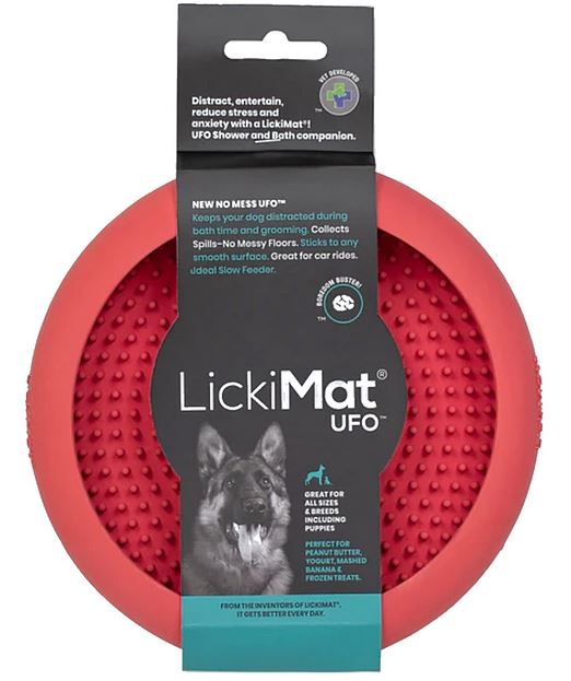 LICKIMAT UFO - červená, prům. 18 cm