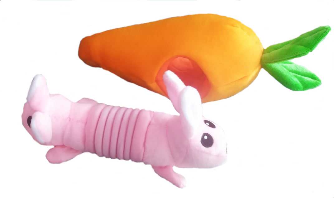 Double Wobble CARROT CONEJOS, plyšová interaktivní hra