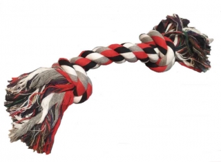 Tahadlo spletené z bavlněných nití - červená/černá,35 cm, 180g
