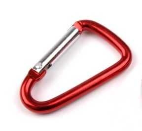 Karabinka D-shape - červená 3,7 cm