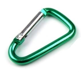 Karabinka D-shape - zelená 3,7 cm