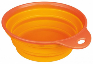 Silikonová cestovní miska s pevným okrajem 1 l, oranžová