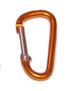 Karabinka D-shape - oranžová 4,6 cm