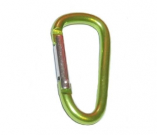 Karabinka D-shape - limetková 4,6 cm