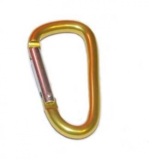 Karabinka D-shape - žlutá 4,6 cm