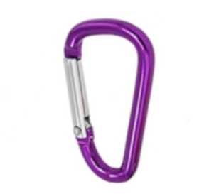 Karabinka D-shape - fialová 4,6 cm