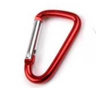 Karabinka D-shape - červená 5,8 cm