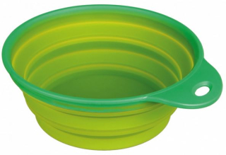 Silikonová cestovní miska s pevným okrajem 500 ml, zelená