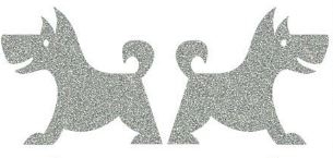 Nažehlovací reflexní psíčci 3,5 x 4,5 cm - 2 kusy