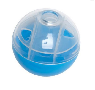 Snack Ball pro mrňousy a štěnda - modrý s přepážkami, průměr 5 cm