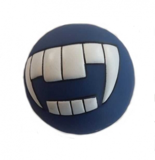 Míček se zuby - modrý, vinyl, 7 cm
