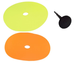 Outdoor gumový target - neonový kruh a upevňovací kolík
