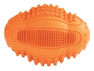 Dentální ragby míček oranžový 6x8 cm