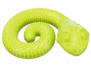 Snack Snake - hračka na pamlsky a hraní, stočený, neonově zelený