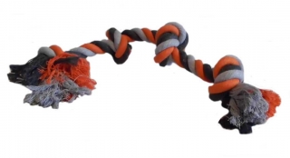 Tahadlo spletené z bavlněných nití , 4 uzly, 60 cm, orange