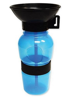 Cestovní láhev s miskou 500ml - modrá/černá miska