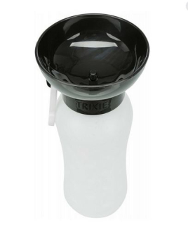 Cestovní láhev s miskou 500ml - bílá/černá miska