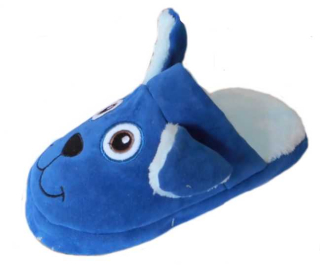 Plyšový pantoflíček 21 cm, modrý psík