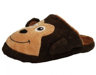 Plyšový pantoflíček 21 cm, hnědá opička