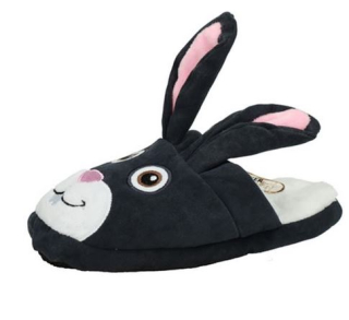 Plyšový pantoflíček 21 cm, tmavě šedý oslík