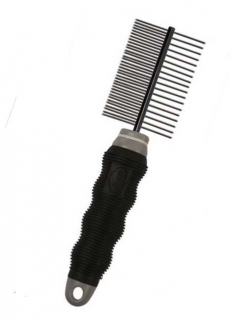 Dvojitý hřeben - 18/35 hrotů, černá rukojeť
