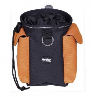 Pamlskovník s kapsami - černý, oranžové kapsy