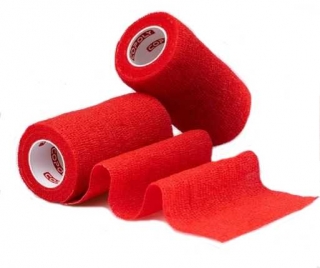 Elastické obinadlo-bandáž šíře 10 cm, délka 4,5 metru - čerená
