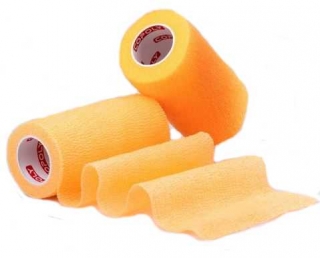 Elastické obinadlo-bandáž šíře 10 cm, délka 4,5 metru - neonově oranžová