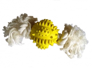 Training Planet - zubatý míček s lanem, 7 cm průměr