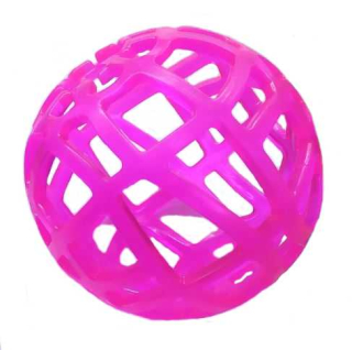 TPR děrovaný míček 14 cm - fuchsiově růžová