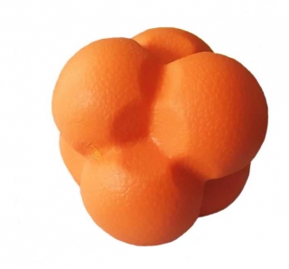 Neposlušný míček 7 cm - oranžový, tuhá guma s reliéfem