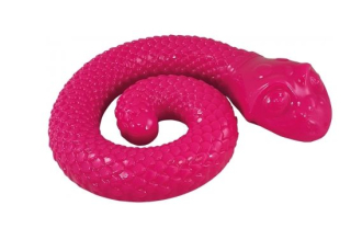 Snack Snake - hračka na pamlsky a hraní, stočený, fuchsivě růžový