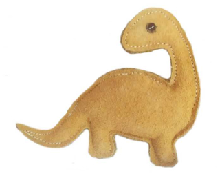 Kožený dynosaurus malý - plněná kousací hračka, 16 x 14 cm