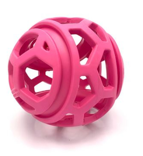 DogComets TITAN - děrovaný míček růžový (11,5 cm )