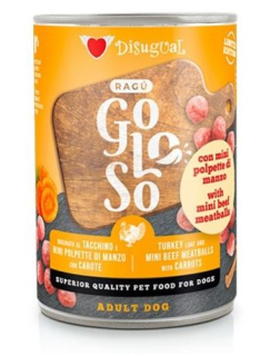 Disugual Dog Gurmánské krůtí Ragú s mini hovězí masovými kuličkami s mrkví 400g