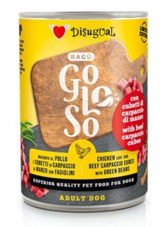 Disugual Dog Gurmánské kuřecí ragú, hovězí carpaccio se zelenými fazolkami 400g