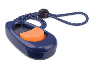 New Multi Clicker - klikr, námoř. modrá a lososová