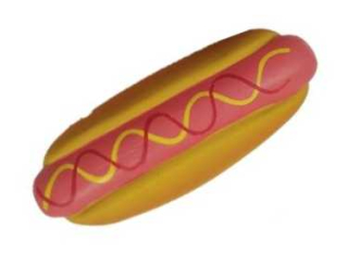 Latexový hot-dog maličký, 10 cm