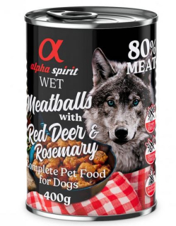 AlphaSpirit WET Meatballs - s přídavkem jelena a rozmarýnovou omáčkou, 400g