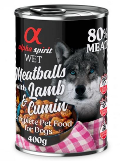 AlphaSpirit WET Meatballs - s přídavkem jehněčího a kmínovou omáčkou, 400g