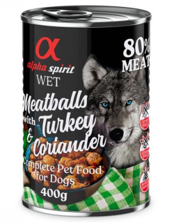 AlphaSpirit WET Meatball - s přídavkem krůtího a koriandrovou omáčkou, 400g