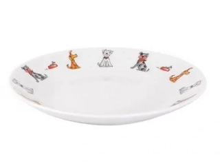 Porcelánový dezertní talíř s PSÍ PARTOU, 20 cm